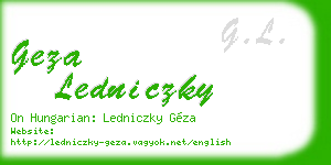 geza ledniczky business card